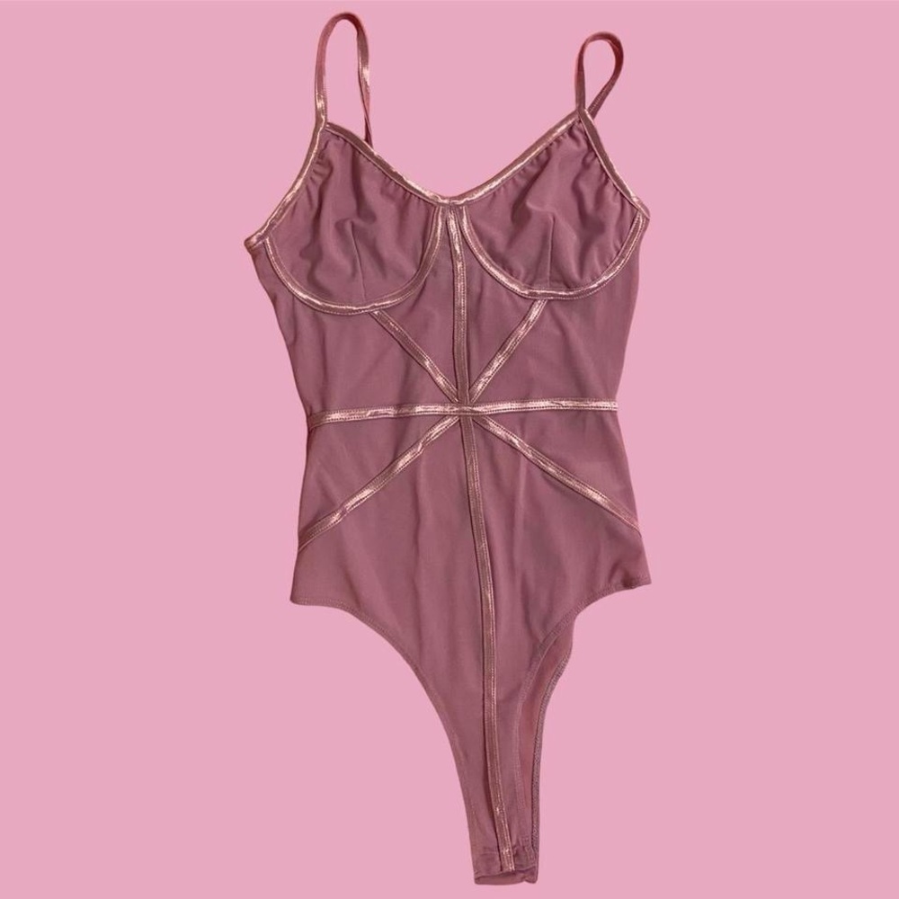cute lavender mesh bodysuit